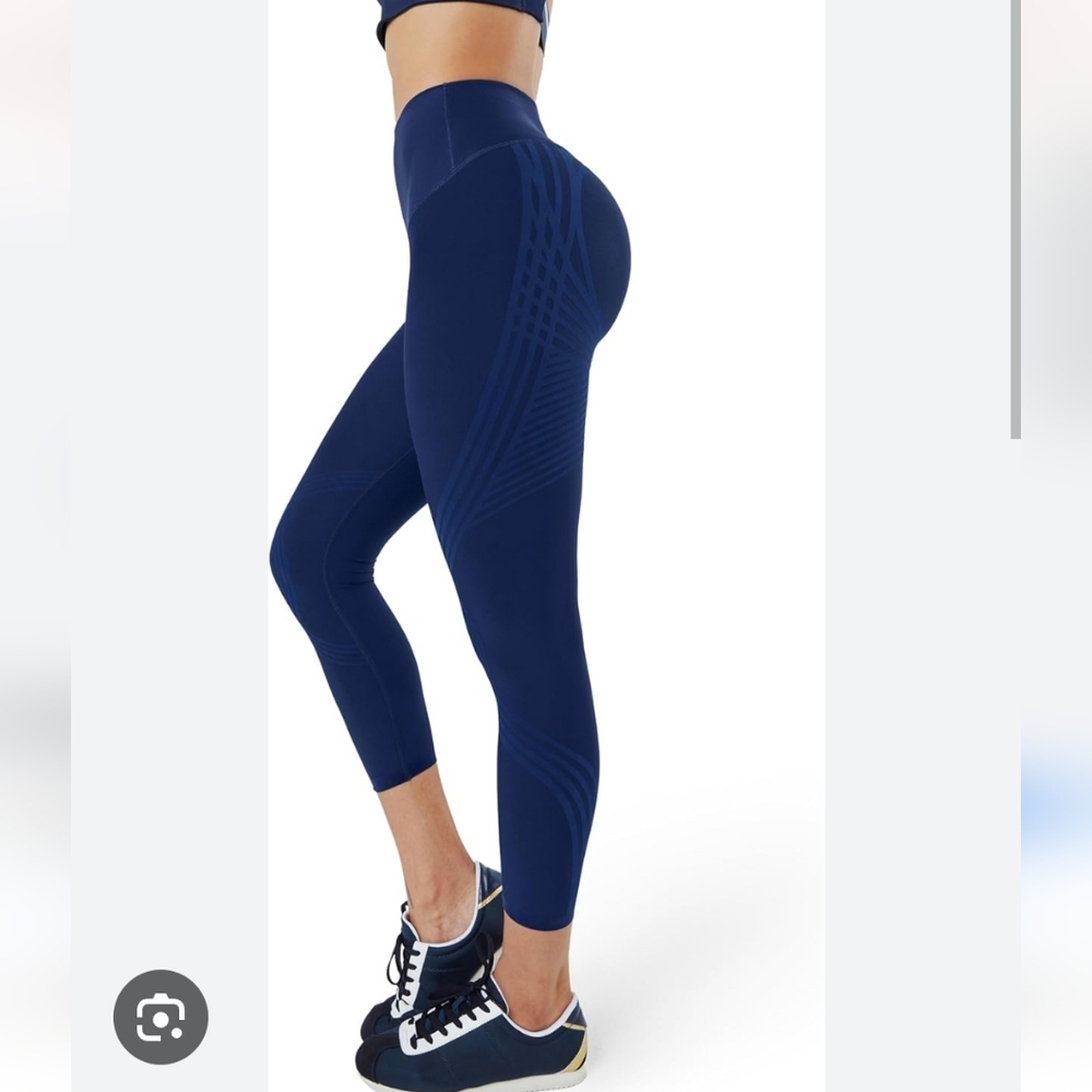 FANKA Navy Blue Compression Reversible High-Waisted Leggings S